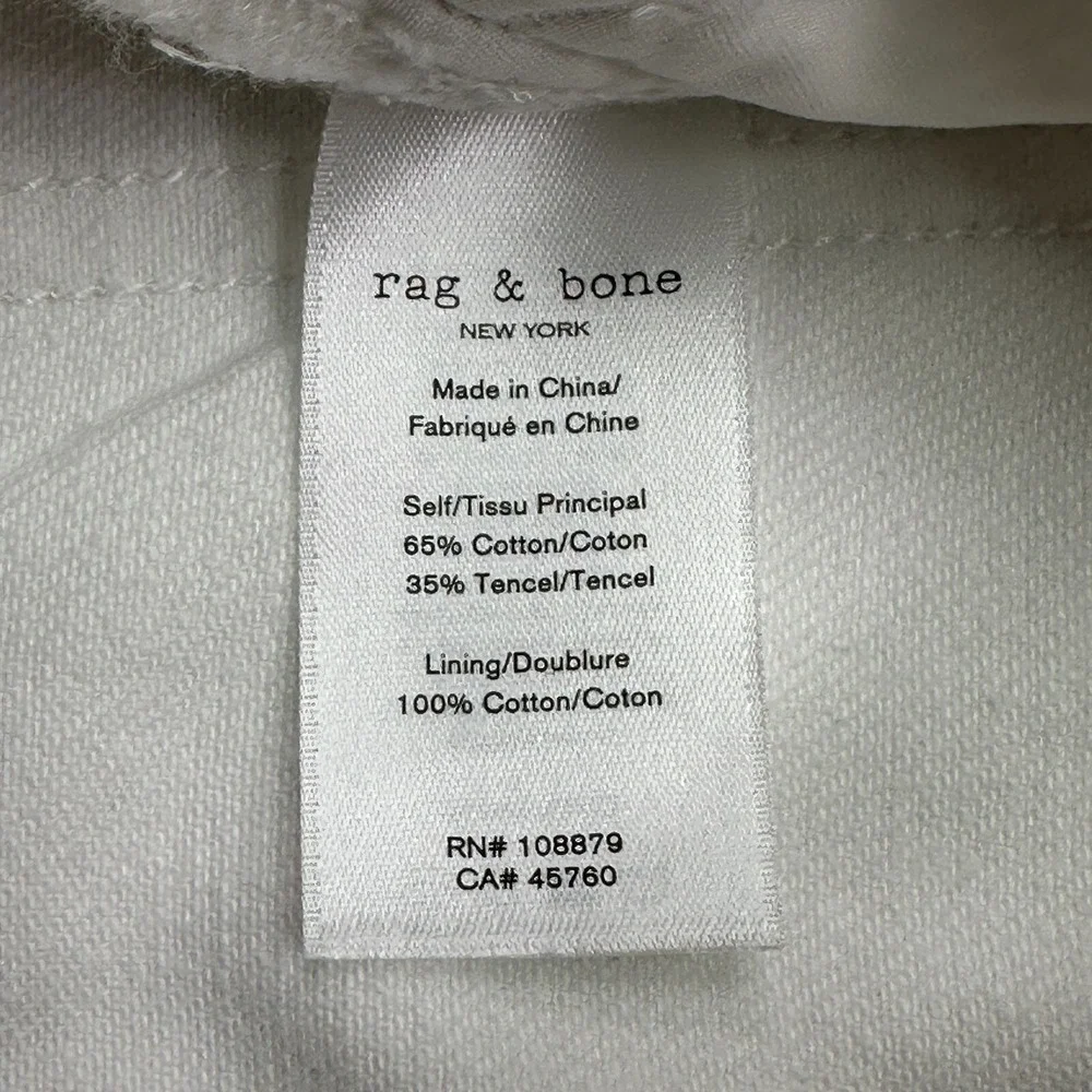 Rag & Bone‎ Skirt Womens 26 White Utility Mini Belted Cotton Tencel Minimalist